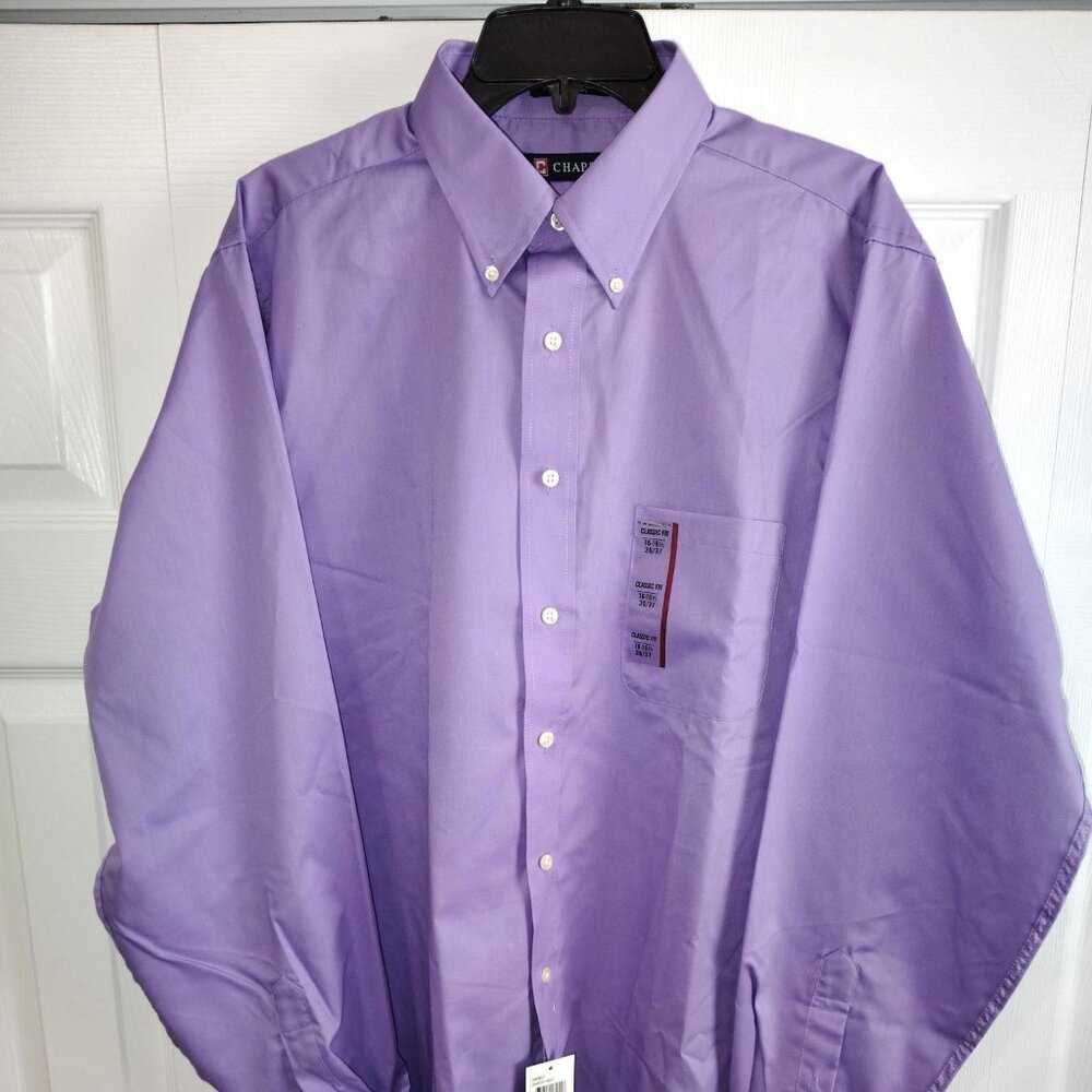 Men's Chaps Classic LS, 'blue violet', dress/casual shirt, 16,16-1/2, 36-37